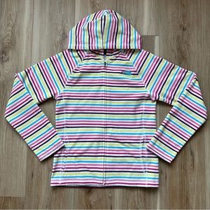 NWT The North Face Girls Azer Fleece Multi-Colored Striped Zip Hoodie